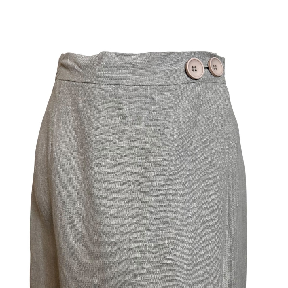 Sleeper Light Gray Linen Maxi Skirt S Quiet Luxury Minimalist Wrap Look - Picture 5 of 9